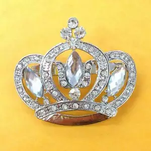 12pc small Rhinestone Crown Brooch Pin Bouquet Brooches Sash Wedding Sweet 16 - Picture 1 of 1