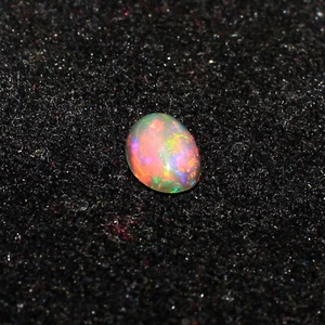 Natural Ethiopian Fire 1 CT Black Opal Oval Cabochon Loose Gemstone 9x6 MM - Picture 1 of 4