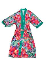 Cypress Robe Size M Silky VINTAGE Brazil Floral Tie Bath Robe Kimono