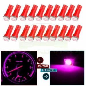 For 20x T5 74 86 37 70 2721 Wedge 5050 1SMD Pink LED Car Instrument Panel Light - Picture 1 of 9