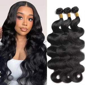 12A Body Wave Bundles Human Hair 16 18 20 inch Brazilian Virgin Human Hair Bu... - Picture 1 of 7