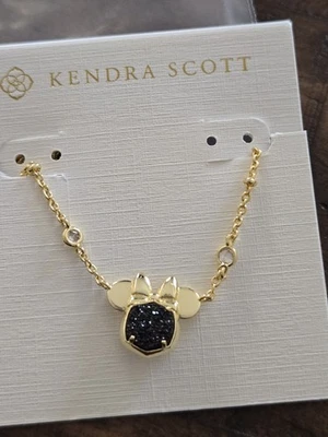 Kendra Scott x Disney Minnie Mouse Gold Necklace in Black Retail $85 - Image 1 of 4