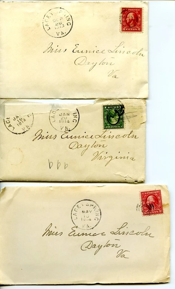 Lincoln Family Letters 1906–1915 + 1925 Obit | Virginia Postal History Archive - Image 1 of 4