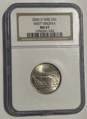 2005 D - Washington State Quarter - West Virginia - NGC MS67 Exact Coin Imaged - Image 1 of 4