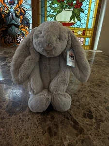 Retired Jellycat Bashful Grey Bunny – Medium Plush, Brand New w/ Tag - Picture 1 of 17