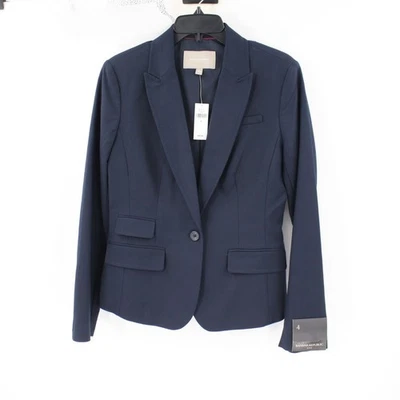 Nuevo con etiquetas Blazer Banana Republic Mujer 4 Azul Elegante Negocios Trabajo Carrera Algodón Blazer Foto 1 de 4