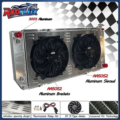 Radiador + cubierta + ventilador + relé para Chevy C/K 1500 2500 3500 1988-2000 Tahoe GMC Yuko Foto 1 de 4