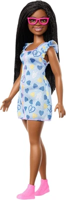 Fashionistas Doll #229, Doll with down Syndrome Wearing Heart-Print Dress, Creat - Image 1 of 4