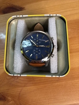Fossil FS5279 Men's Townsman Chronograph Brown Leather Watch 44mm. New. - Image 1 of 4