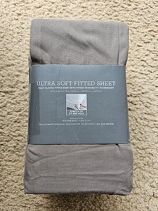 Threshold 300 Thread Count, Ultra Soft Fitted Sheet, Color Gray, Queen Size - Picture 1 of 9