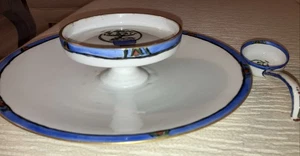 T&V Limoges France Porcelain Caviar/Appetizer Plate & Spoon - Picture 1 of 12