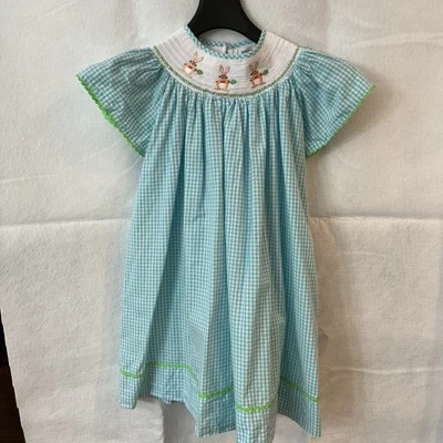 Lil cactus Teal Gingham Easter Dress Size 5Y - Image 1 of 4