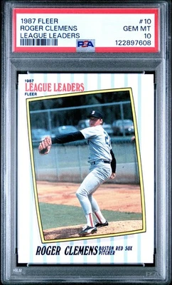 1987 FLEER LEAGUE LEADERS #10 ROGER CLEMENS PSA 10 - Image 1 of 2