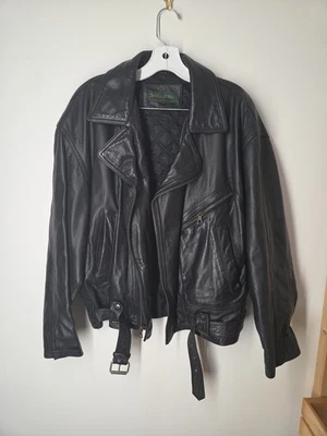 savile row black leather jacket M - Image 1 of 4