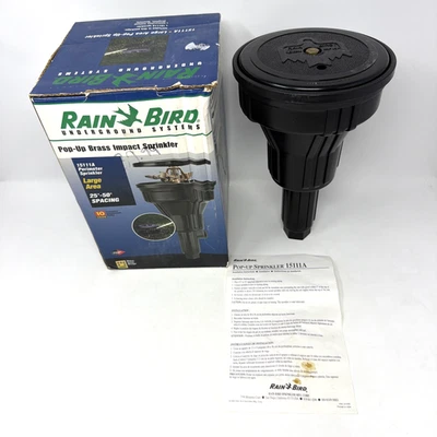 Rain Bird 15111A Pop-Up Brass Impact Sprinkler, 15' to 45' Radius - *NEW IN BOX* - Image 1 of 4