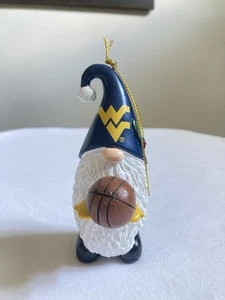 WVU College Basketball Gnome Holiday Tree Ornament - Picture 1 of 6