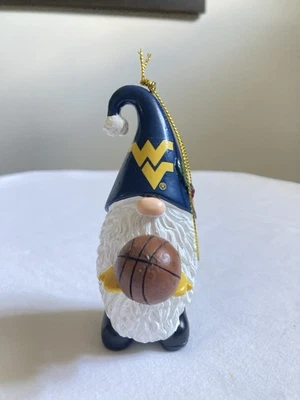 WVU College Basketball Gnome Holiday Tree Ornament - Image 1 of 4