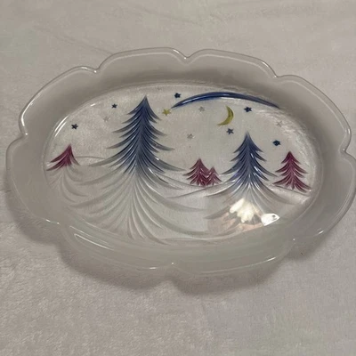 Studio Nova ~ Plato de Navidad ovalado Starlight Árboles de Navidad 15" Foto 1 de 3