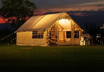 Bauernhaus Zelt Franken Familienhaus 10 m² extra leicht wasserdicht Gratis Kamin - Bild 1 von 4