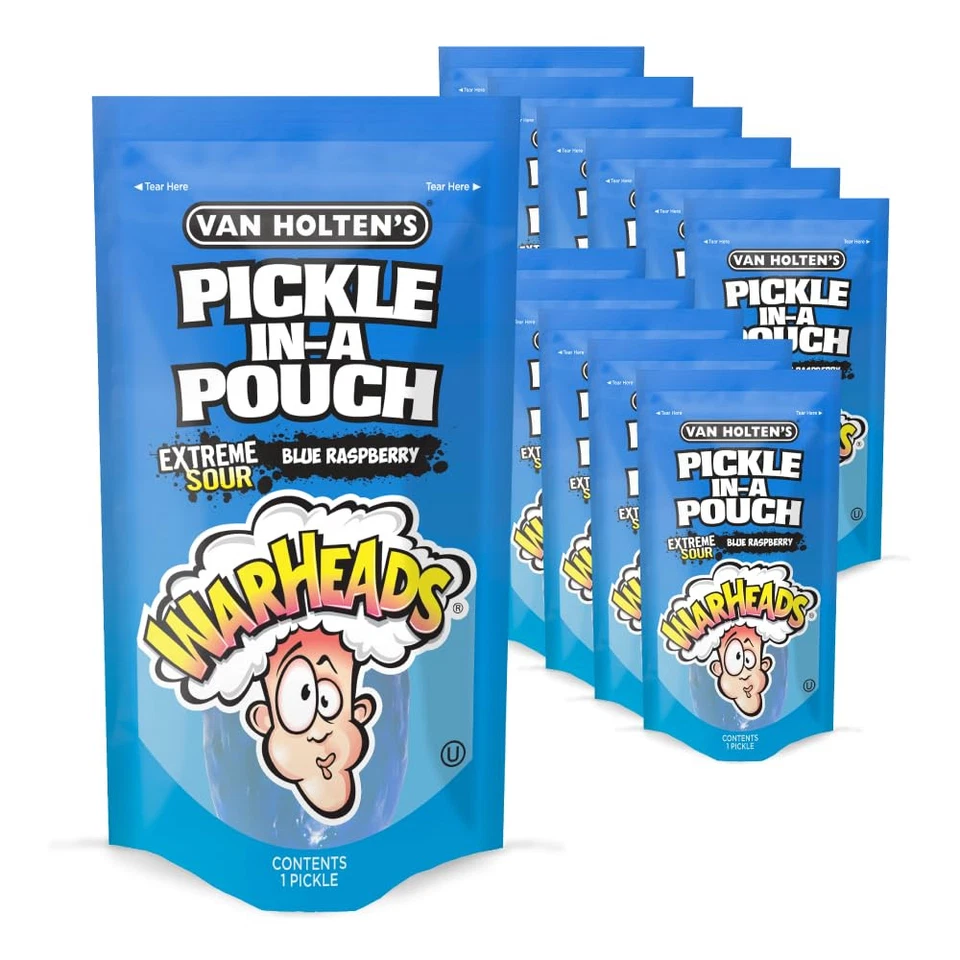 Van Holten's Pickles - Jumbo WARHEADS Blue Raspberry Pickle-In-A-Pouch - 12 Pack - Image 1 of 1
