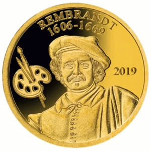 PAPUA NUEVA GUINEA 1 Kina 2019 0,5 g 0,585 oro '350 aniversario de Rembrandt' - Imagen 1 de 2