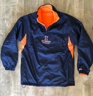 Fighting Illini Starter Jacket 1/4 Zip Pullover Fleece Lined Vintage Sportswear - Image 1 of 4