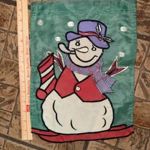 Glitter Snowman Garden Flag - Picture 1 of 1