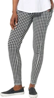 Denim & Co Active Duo Stretch Pant Side Pocket Black Houndstth PXL NWOT (421) - Image 1 of 2