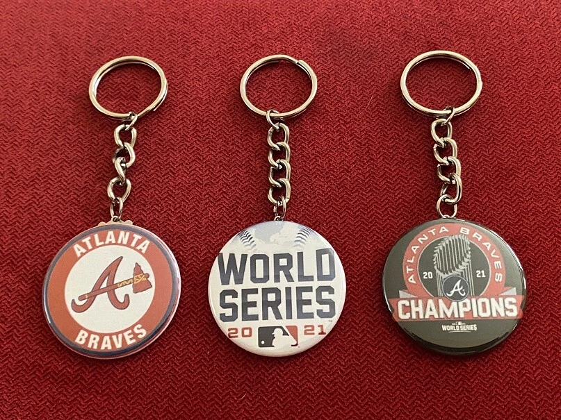 Atlanta Braves World Series Champions memorabilia -  3 x 1.75" keychains L - Image 1 of 1