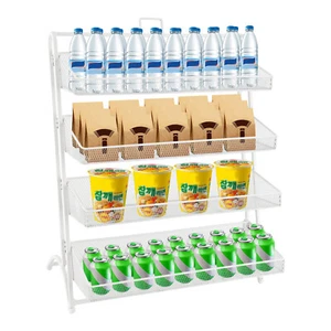 4 Tiers Retail Candy Display Rack Shelving Snack Organizer for Countertop White - Picture 1 of 15