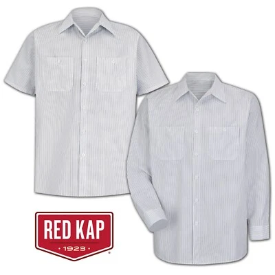Red Kap Industrial Shirts Poplin Stripe / Microcheck 2 Pocket Work Uniform - Image 1 of 4
