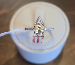 Bomb Party RBP5536 "The Regal Arrow" Lemon CZ Rhodium Size 6 - Picture 1 of 3