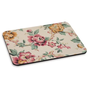 VINTAGE FLOWERS BEIGE PATTERN PC COMPUTER MOUSE MAT PAD - Floral Print - Picture 1 of 1