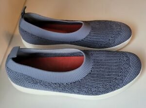 FitFlop Uberknit Blue Slip On Comfort Ballet Flats Shoes Size 10 GUC