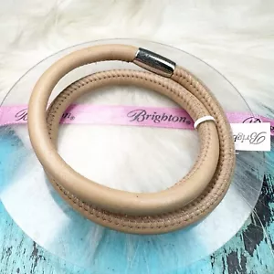 NWT Brighton Woodstock Brown Tan Double Bracelet Add a Charm One Size 16" NEW - Picture 1 of 9
