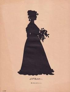 Stampa silhouette stile vittoriano Dolly Madison 8 1/2"x11" stampe Campbell NY - Foto 1 di 1