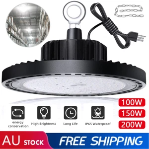 UFO LED High Bay Lights 150W 200W Warehouse Industrial Shed Factory Light Lamp - Picture 1 of 12