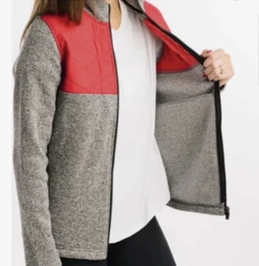 NWOT Zyia Active Red Quilted Ash Cabin Full-Zip Jacket -XLarge - Picture 1 of 2