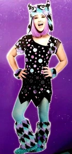 Teen 4 Piece Black Blue Monster Costume Size Junior 0-9 Halloween Plush  - Picture 1 of 12