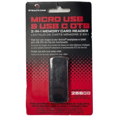 Stealth Cam STC-SDCRAND Micro USB OTG Memory Card Reader for Android Devices NEW - Image 1 of 4