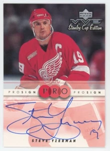 1999-00 UPPER DECK MVP STANLEY CUP EDITION Steve Yzerman PROSIGN AUTO - Picture 1 of 2