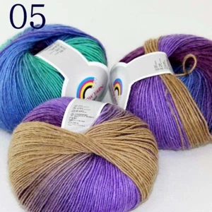 Sale 3Ballsx50gr Rainbow Blankets Rug Shawl Cashmere Wool Hand Crochet Yarn 05 - Picture 1 of 12