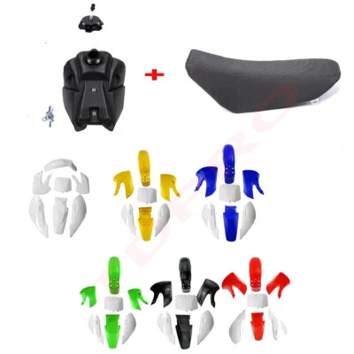 Топливный бак + сиденье + пластиковый комплект крыло для Kawasaki KLX110 KX65 Suzuki RM65 DRZ - Изображение 1 из 4