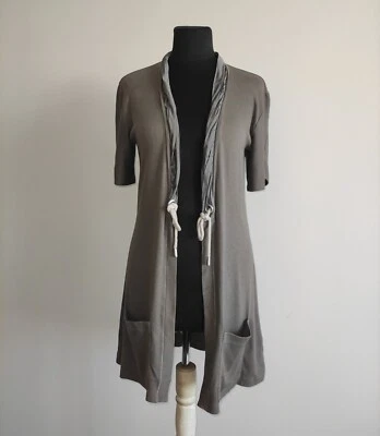 Cárdigan Rivamonti para mujer de algodón elástico gris frente abierto talla XL Foto 1 de 4