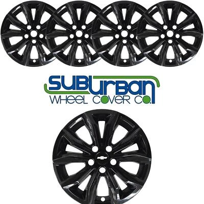 Juego de 4 cubiertas de rueda negras brillantes # 7119-GB 2019-2025 Chevrolet Malibu LT 17" Foto 1 de 4