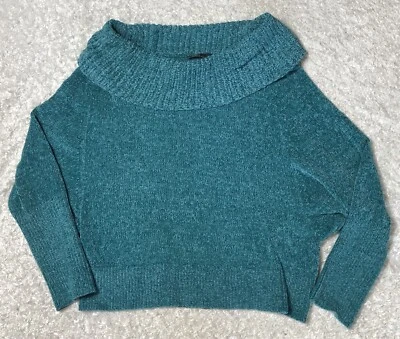 New Womens WHBM  Long Sleeve Cowl Neck Chenille Sweater XL Teal Green - Image 1 of 4
