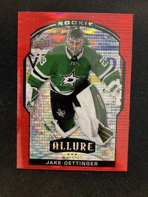 20-21 UD Allure Hockey RC Rookie Red Rainbow 91 Jake Oettinger - Image 1 of 2