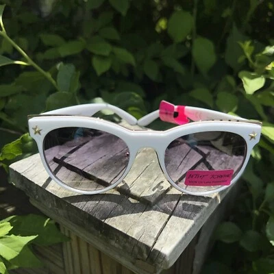 Betsey Johnson WHITE & GOLD Dbl Rim Star Womens Sunglasses 100%UV 44139FBJ100 - Image 1 of 4