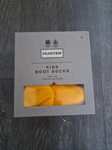 Hunter Original Boots Kids Socks Fleece Yellow Small US size 8-10 - Picture 1 of 3