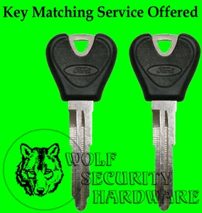 Ford Probe 93-97 Lot of Two (2) Ford Logo OEM Key Blank Black Plastic 596756 - Picture 1 of 2